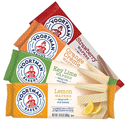 Voortman Bakery Wafers Variety Pack | Key Lime, Strawberry, Lemo...