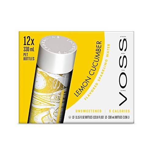 VOSS Water Flavored Sparkling Water, Lemon Cucumber, 330 ml Plas...