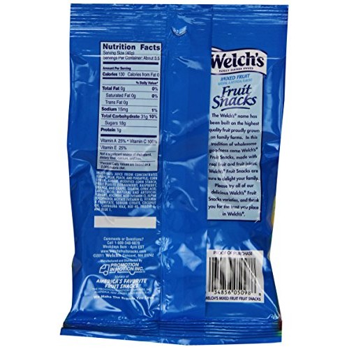 Welchs Fruit Snacks, Mixed Fruit, Gluten Free, 5 Oz Bags Pack