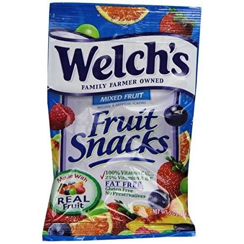 Welchs Fruit Snacks, Mixed Fruit, Gluten Free, 5 Oz Bags Pack