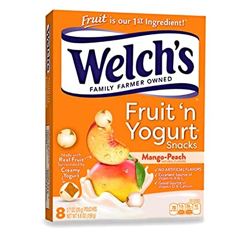 Welch’S Fruit ‘N Yogurt Mango-Peach Fruit Snacks 1 Box Of 8 0.7