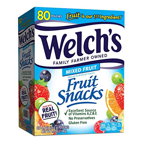 Welchs Fruit Snacks, Mixed Fruit, Gluten Free, Bulk Pack, 0.9 O