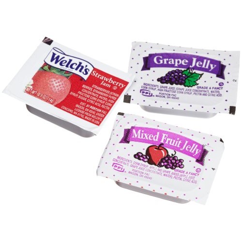 Welchs Grape Strawberry &Amp; Mixed Fruit Jelly Assortment 0.35Oz