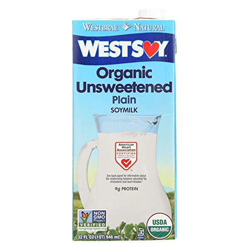 Westsoy Organic Unsweetened Soymilk, 32 Oz 12 Pack