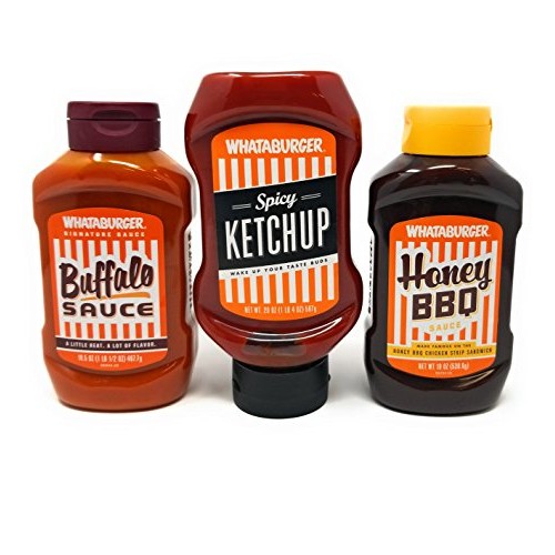 Whataburger Sauce Bundle 20 Oz Spicy Ketchup Bottle , 16.5 Oz