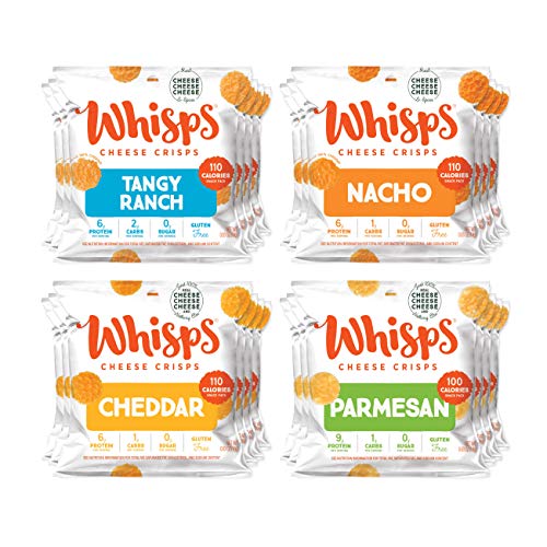 Whisps Cheese Crisps 24-Pack Variety Assortment | Tangy Ranch, N