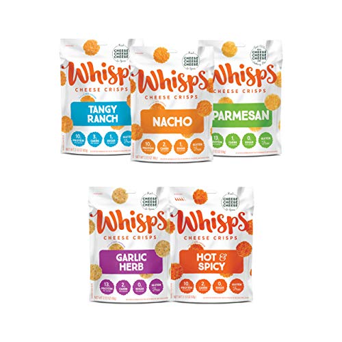 Whisps Cheese Crisps 5-Flavor Variety Pack | Tangy Ranch, Nacho,