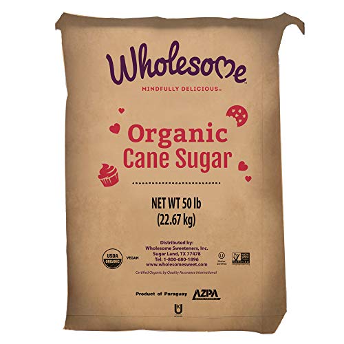 Wholesome Organic Cane Sugar, Non GMO & Gluten Free, 50 Pound P...