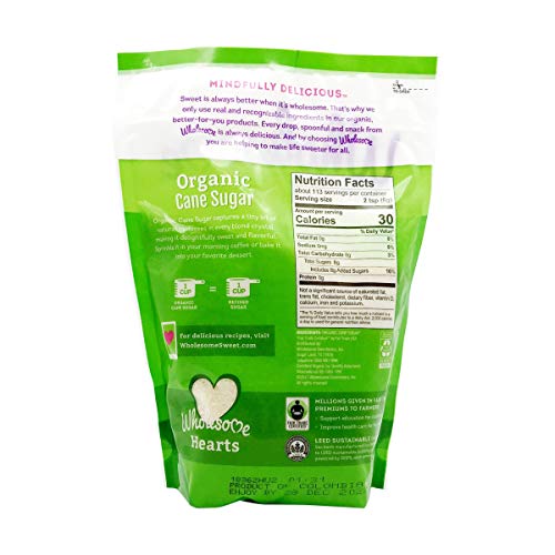 Wholesome Sweeteners Organic Milled Sugar, Unrefined, 2 Lb