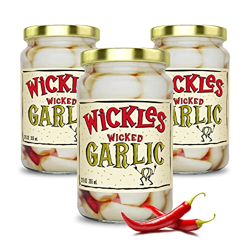 Wickles Pickles Wicked Garlic 3 Pack - Spicy Pickled Garlic Cl...