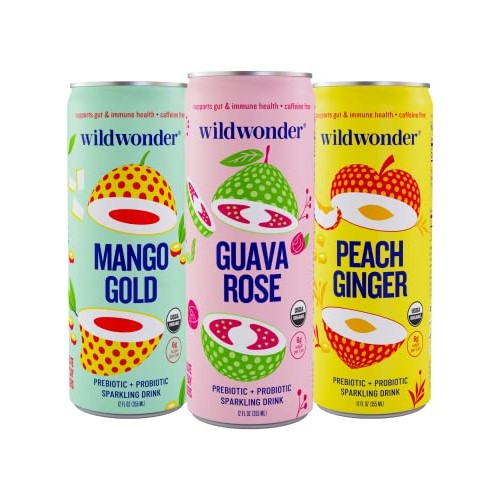 wildwonder Sparkling Probiotic Juice Drink w/ Gut Health Immunit...