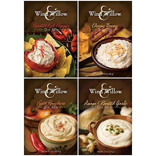 Wind &Amp; Willow Dip Mix 4 Flavor Variety Bundle: Cheesy Bacon, Roa