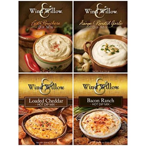 Wind &Amp; Willow Dip Mix 4 Flavor Variety Bundle: Loaded Cheddar, B