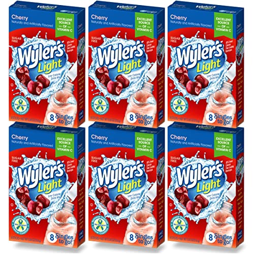 Wylers Light Singles To Go Drink Mix, Cherry, 8 Packets Inside