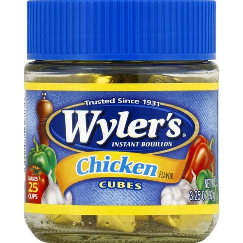 Wylers Chicken Instant Bouillon Cubes 3.25 Oz Jar