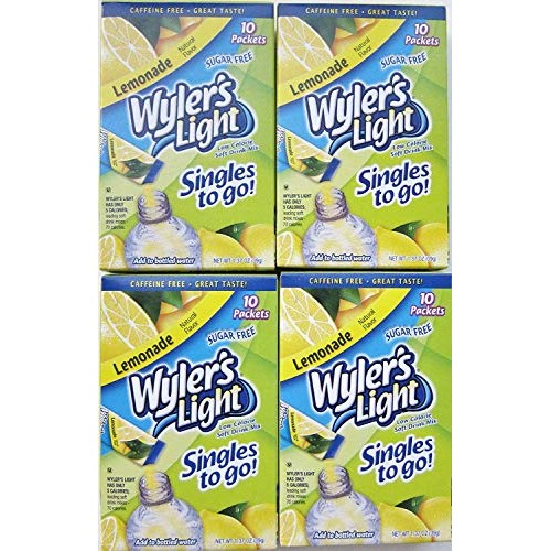 Wylers Light Lemonade Singles To Go - 4 Boxes