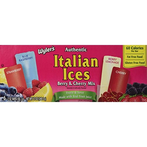 Wylers Authentic Italian Ices 6-2Oz Bars Pack Of 4