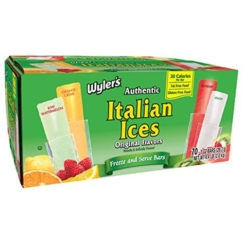 Wylers Authentic Italian Ice Freezer Pops, Original, 70 Count