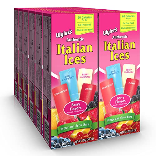 Wylers Italian Ice, Fat Free Freezer Bars, Berry & Cherry Mix, ...