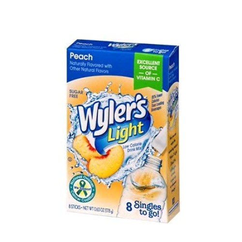 Wylers Light Peach Singles To Go Drink Mix 8 Ct Pack - 4