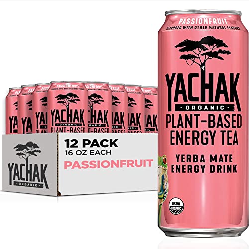 Yachak Yerba Mate Drink, Passionfruit, 16 Fl Oz Pack of 12