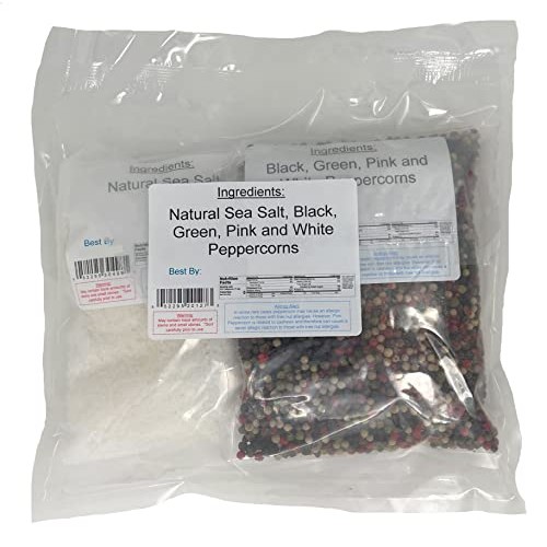 YANKEETRADERS Rainbow Peppercorn Blend & Sea Salt Packs for Mil...