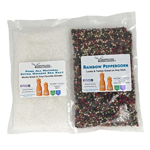 YANKEETRADERS Rainbow Peppercorn Blend & Sea Salt Packs for Mil...