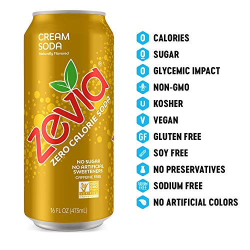 Zevia Cream Soda, Zero Calorie Or Sugar, Naturally Sweetened, Ca