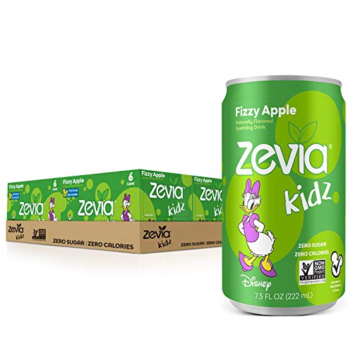 Zevia Kidz, Fizzy Apple, 7.5 Ounce Cans Pack Of 24