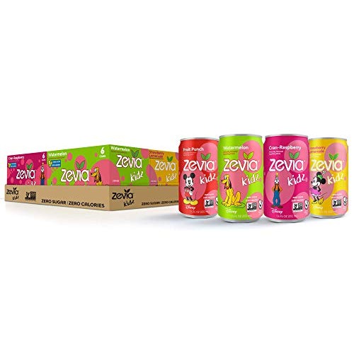 Zevia Kidz Fruity Variety, 4 Flavors, 7.5 Ounce Cans Pack Of 24