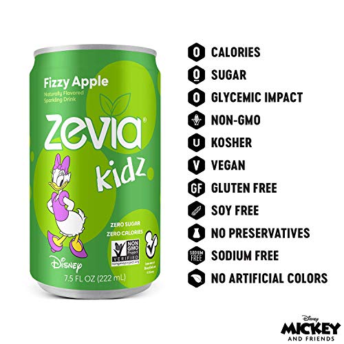 Zevia Kidz Sparkling Drink, Variety Pack, 7.5 Ounce Cans Pack O