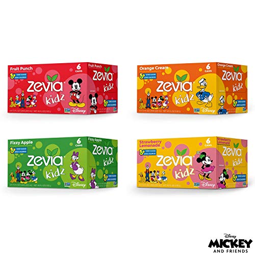 Zevia Kidz Sparkling Drink, Variety Pack, 7.5 Ounce Cans Pack O