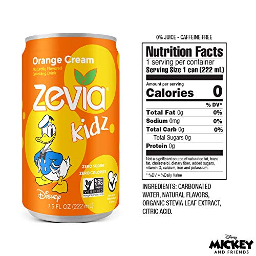 Zevia Kidz Sparkling Drink, Variety Pack, 7.5 Ounce Cans Pack O