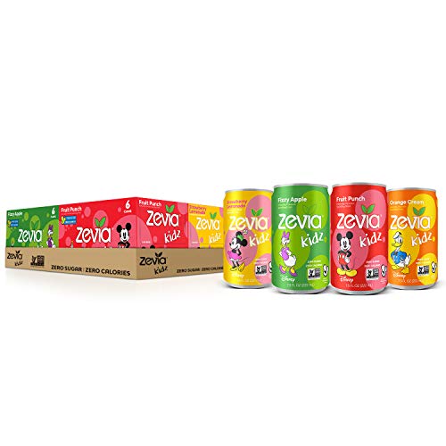 Zevia Kidz Sparkling Drink, Variety Pack, 7.5 Ounce Cans Pack O