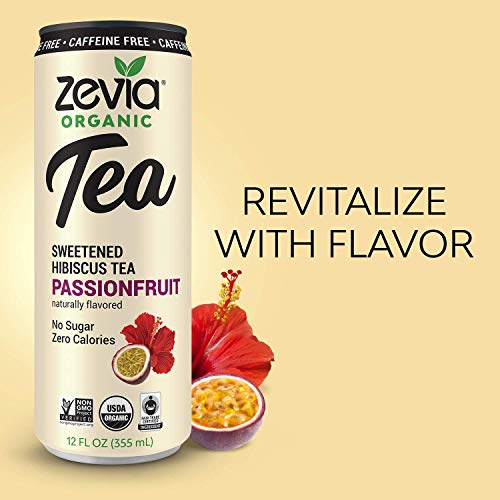 Zevia Organic Sugar Free Iced Tea, Caffeine Free Hibiscus Tea Pa