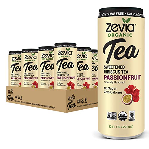 Zevia Organic Sugar Free Iced Tea, Caffeine Free Hibiscus Tea Pa