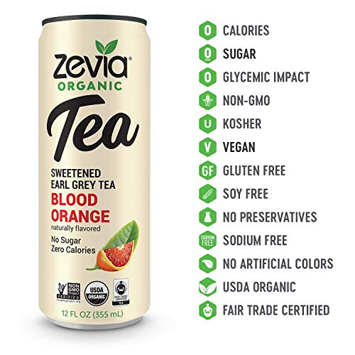 Zevia Organic Earl Grey Tea Blood Orange, 12 Count, Sugar-Free B