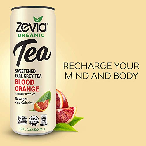 Zevia Organic Earl Grey Tea Blood Orange, 12 Count, Sugar-Free B