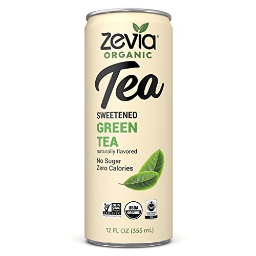 Zevia Organic Sugar Free Iced Tea, Green Tea, 12 Ounce Cans, Pa...