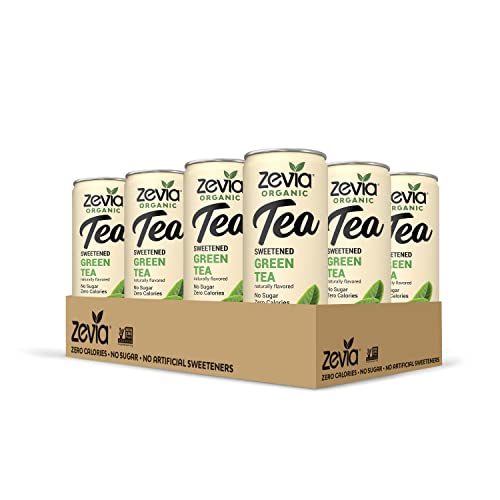 Zevia Organic Sugar Free Iced Tea, Green Tea, 12 Ounce Cans, Pa...