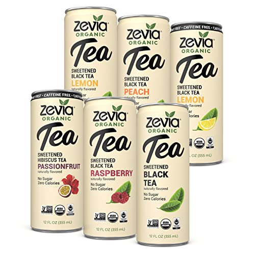 Zevia Organic Sugar Free Iced Tea, Sampler Pack, 12 Ounce Cans