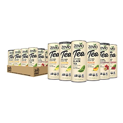 Zevia Organic Sugar Free Iced Tea, Sampler Pack, 12 Ounce Cans