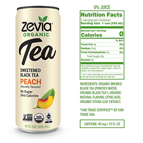 Zevia Organic Tea Time Variety Pack, 12 Count, Sugar-Free Brewed