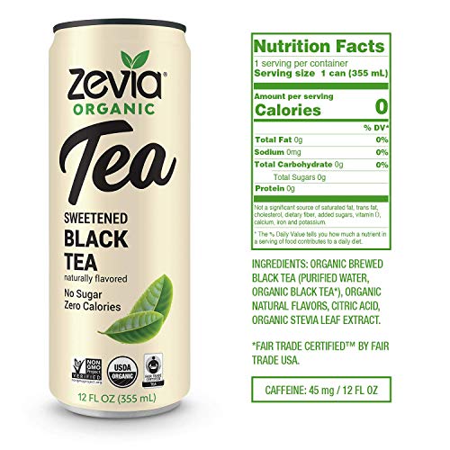 Zevia Organic Tea Time Variety Pack, 12 Count, Sugar-Free Brewed