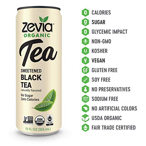 Zevia Organic Tea Time Variety Pack, 12 Count, Sugar-Free Brewed