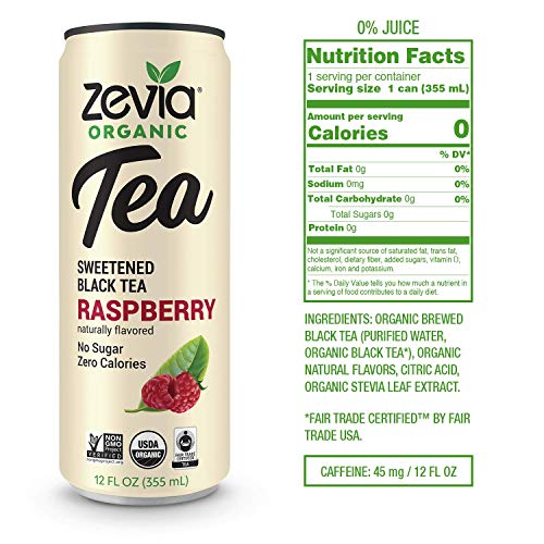 Zevia Organic Tea Time Variety Pack, 12 Count, Sugar-Free Brewed