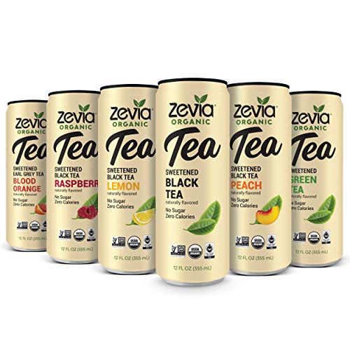 Zevia Organic Tea Time Variety Pack, 12 Count, Sugar-Free Brewed