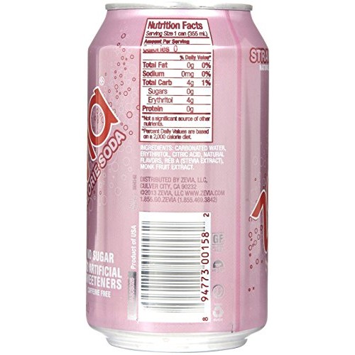 Zevia Soft Drink - Strawberry - 12 Oz - 6 Pk