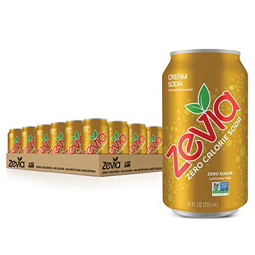 Zevia Zero Calorie Cream Soda, Naturally Sweetened, 12 Fl Oz Can