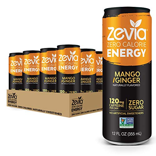 Zevia Zero-Calorie, Naturally Sweetened Energy Drink, Mango Ging